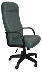 Кресло офисное Атлант Стандарт кожа зелёная