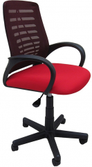 Компьютерное кресло Ирис ткань-сетка красно-бордовая
