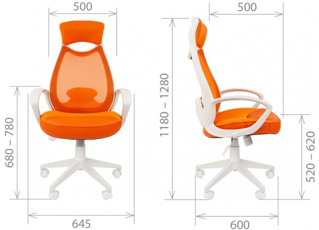 Кресло офисное компьютерное Chairman 840 White сетка/ткань/экокожа черная