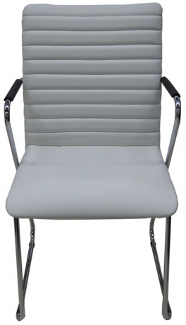 Стул офисный Task Chrome экокожа белая