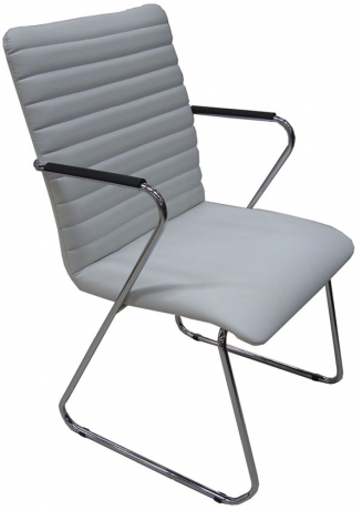 Стул офисный Task Chrome экокожа белая