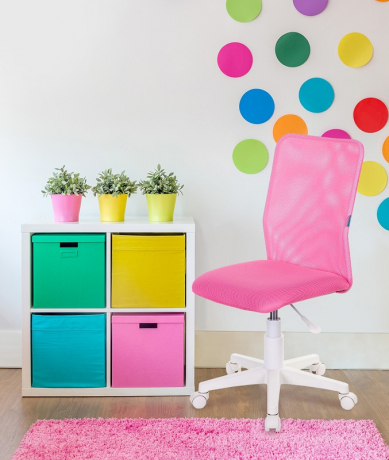 Детское компьютерное кресло Бюрократ KD-9 розовый сетка/ткань