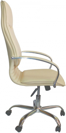 Офисное кресло руководителя Нова Хром кожа бежевый