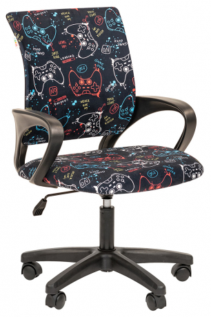 Детское компьютерное кресло Chairman Kids 103 LT Black с рисунком game