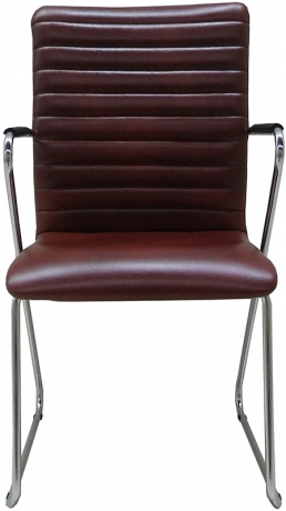 Стул офисный Task Chrome экокожа коричневая