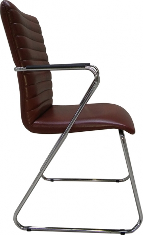 Стул офисный Task Chrome экокожа коричневая