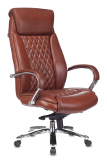 Кресло руководителя Бюрократ T-9924SL светло-коричневый Leather Eichel кожа