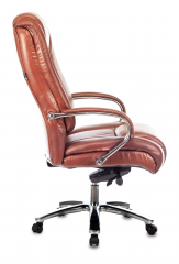 Офисное кресло руководителя Бюрократ T-9925SL светло-коричневый Leather Eichel кожа
