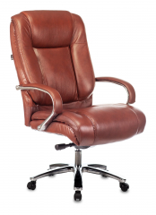 Офисное кресло руководителя Бюрократ T-9925SL светло-коричневый Leather Eichel кожа