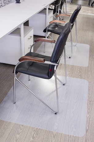 Коврик под кресло 1000*1200 мм, матовый, "песок", полипропилен 1,2 мм.