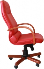 Офисное кресло руководителя Далия Экстра МБ кожа красная