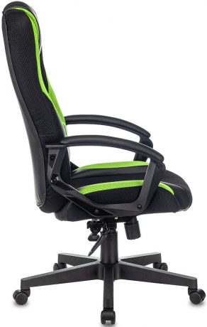 Кресло компьютерное игровое Zombie 9 черный/салатовый текстиль/экокожа