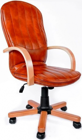 Офисное кресло руководителя Дипломат Экстра кожа коричневая