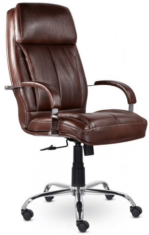 Кресло руководителя UTFC Калифорния СН-438 В хром/МБ экокожа коричневый