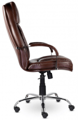 Кресло руководителя UTFC Калифорния СН-438 В хром/МБ экокожа коричневый