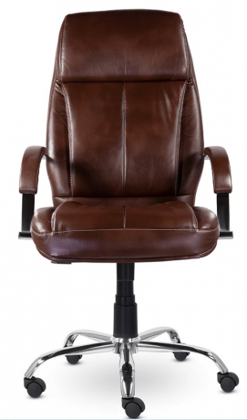 Кресло руководителя UTFC Калифорния СН-438 В хром/МБ экокожа коричневый