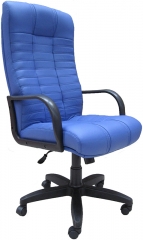 Кресло офисное Атлант Стандарт кожа светло-синяя