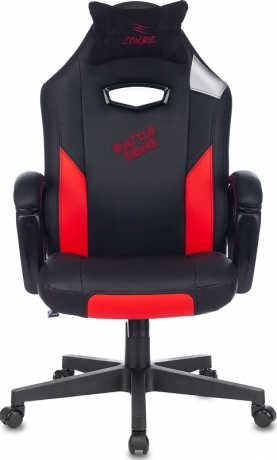 Кресло компьютерное игровое Zombie HERO BATTLEZONE черный/красный экокожа