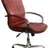 Офисное кресло руководителя Дипломат Хром экокожа коричневая