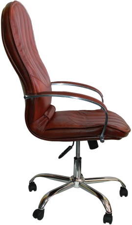 Офисное кресло руководителя Дипломат Хром экокожа коричневая