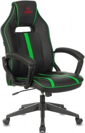 Кресло компьютерное игровое Zombie A3 черный/зеленый экокожа