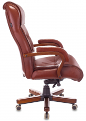 Кресло руководителя Бюрократ T-9926WALNUT светло-коричневый Leather Eichel кожа