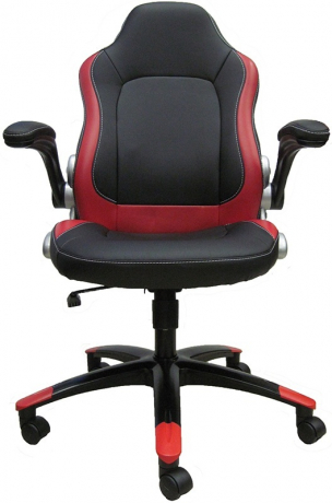 Кресло компьютерное игровое Zombie VIKING-1N черный/красный экокожа