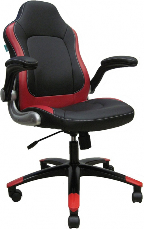 Кресло компьютерное игровое Zombie VIKING-1N черный/красный экокожа
