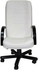 Офисное кресло руководителя Министр Экстра кожа белая
