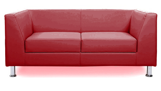 Диван офисный двухместный Cube кожзам красный