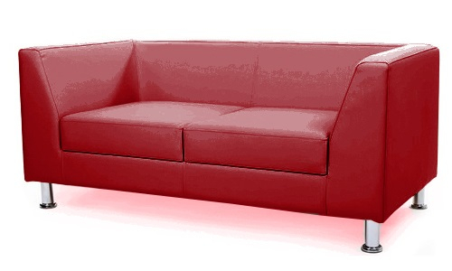 Диван офисный двухместный Cube кожзам красный