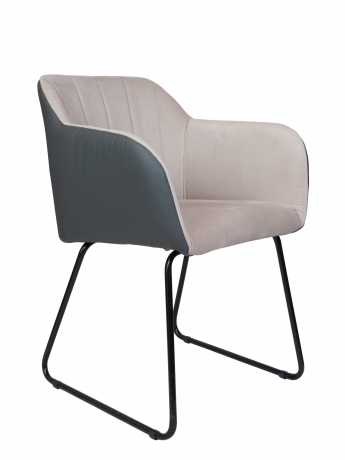 Стул Norden Bravo бежевая ткань/серая экокожа