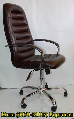 Офисное кресло руководителя Зорба Хром кожа бодовая