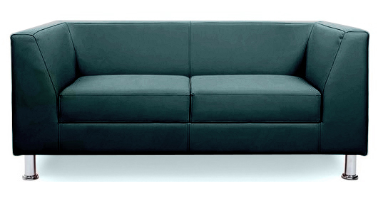 Диван офисный двухместный Cube кожзам темно-зеленый