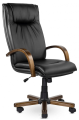 Кресло руководителя UTFC Артекс B дерево кожа черная