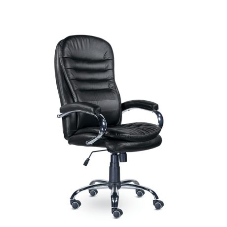 Кресло офисное UTFC Вермонт СН-151 В хром/ХДП/МБ экокожа черный