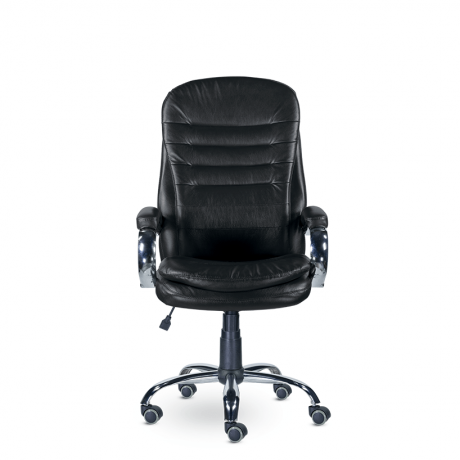 Кресло офисное UTFC Вермонт СН-151 В хром/ХДП/МБ экокожа черный