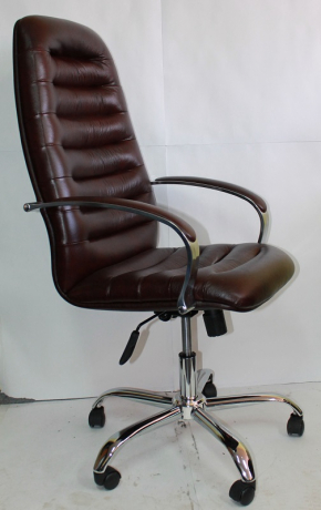 Офисное кресло руководителя Зорба Хром экокожа бордовая