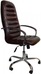 Офисное кресло руководителя Зорба Хром экокожа бордовая
