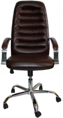 Офисное кресло руководителя Зорба Хром экокожа бордовая