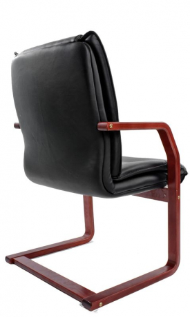 Офисное конференц-кресло с низкой спинкой Артекс Экстра экокожа черная