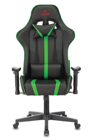Кресло компьютерное игровое Zombie A4 черный/зеленый экокожа