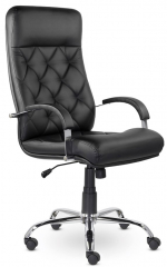 Кресло руководителя UTFC Верона К-10 В хром экокожа черный