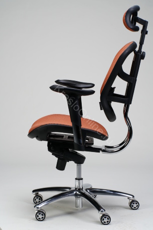 Ортопедическое офисное кресло Norden Стартрек оранжевая сетка
