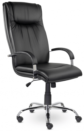 Кресло руководителя UTFC Артекс B хром экокожа черная